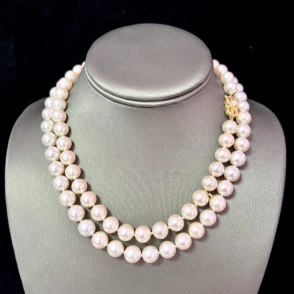 Mikimoto Estate Akoya Pearl Necklace 34" 18k 9.5 mm Certified $1,26,000 M126000